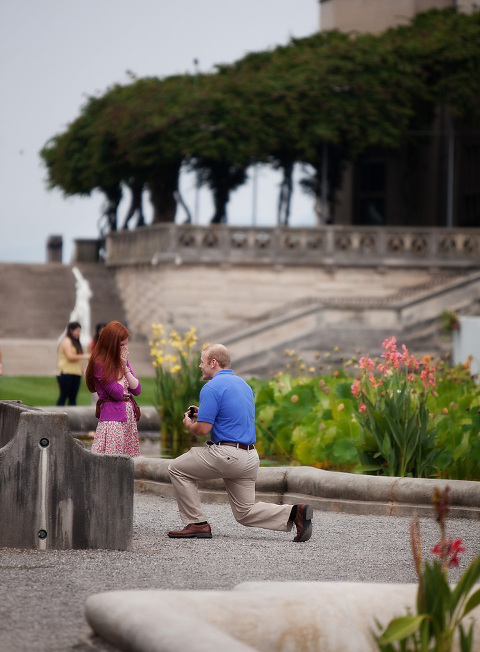 getting down on one knee for Asheville proposal